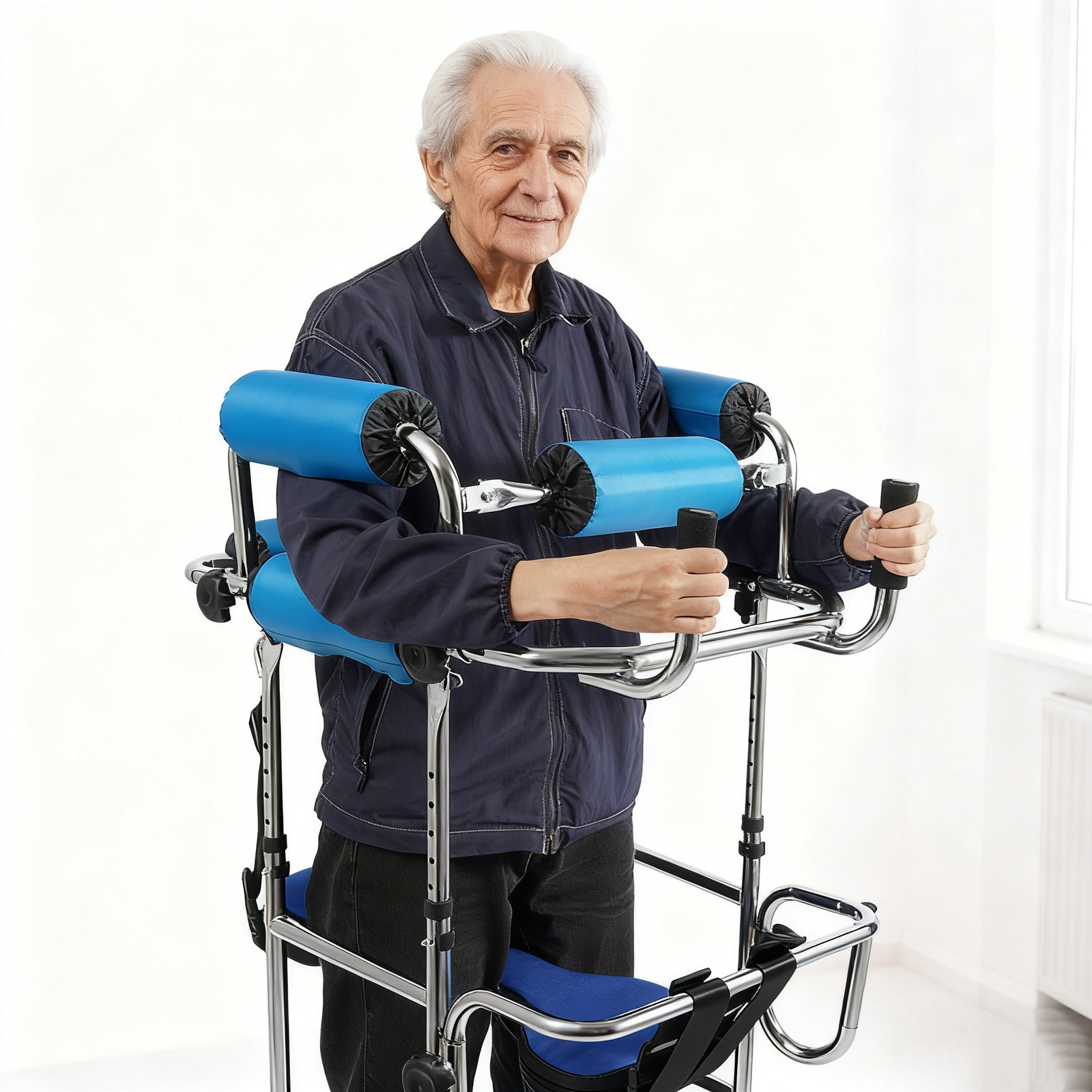Adult Walking Aid Ergonomic Standing Walker Rehabilitation Walker Anti Recline