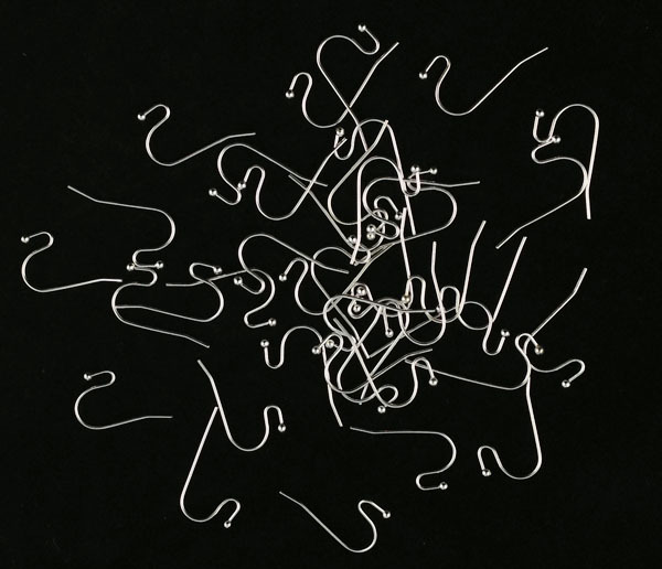 200PCS Silver Plate Ball Ear Wire Hooks Earring Findings #22615