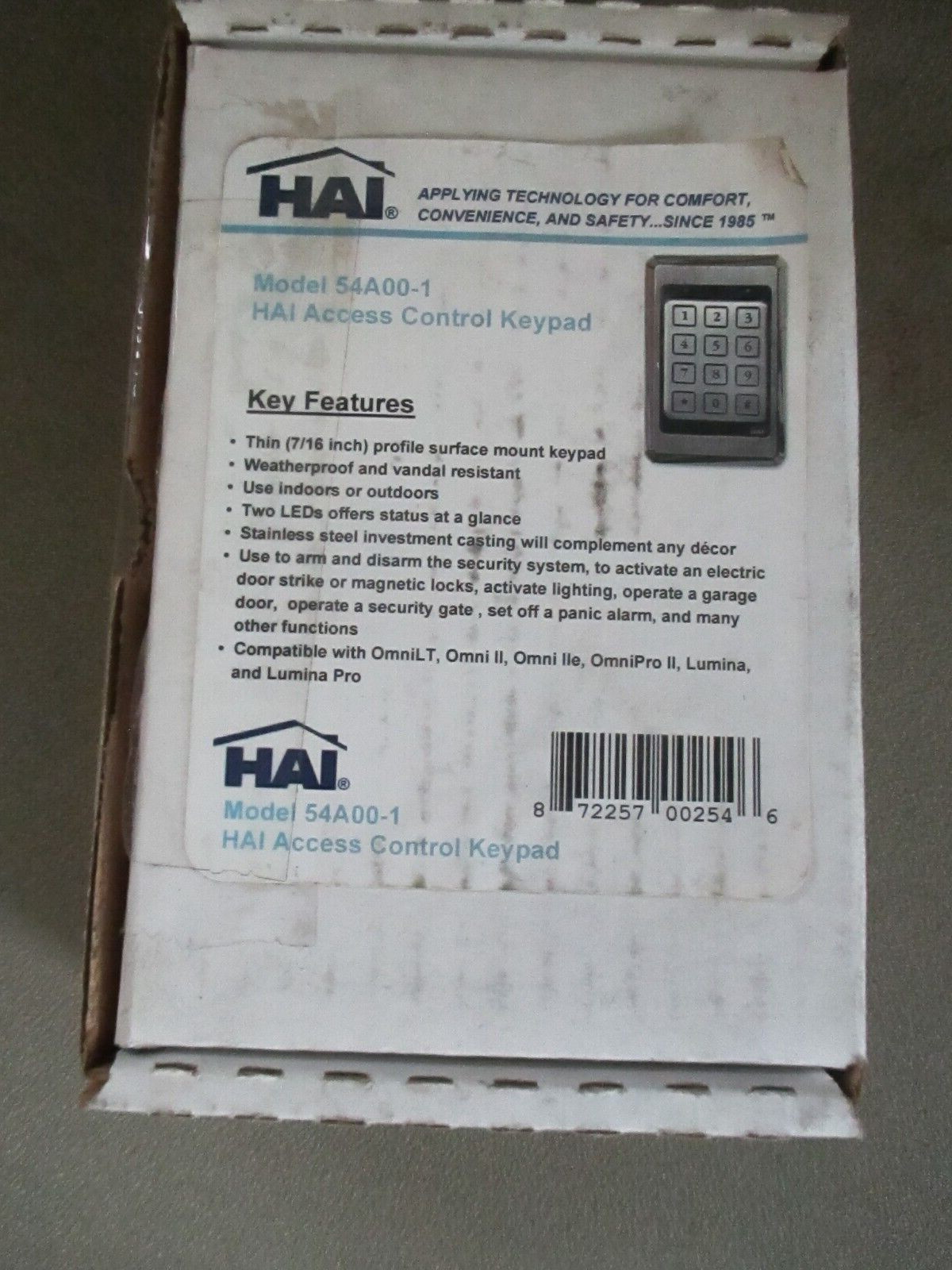 HAI 54A00-1 ACCESS CONTROL KEYPAD NEW OLD STOCK --   LEVITON OMNI LUMINA