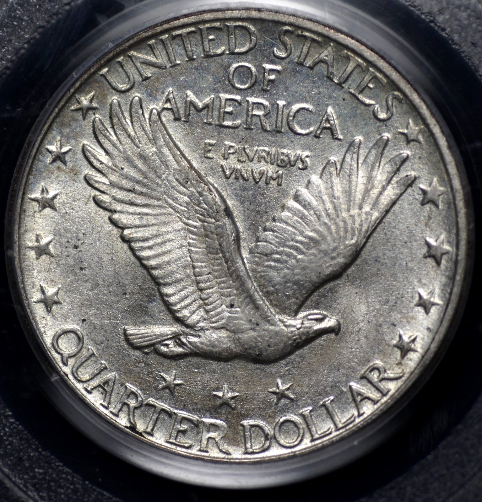 1926 D STANDING LIBERTY QUARTER PCGS MS 63, LIGHT STEELY GREY SILVER WITH NICE