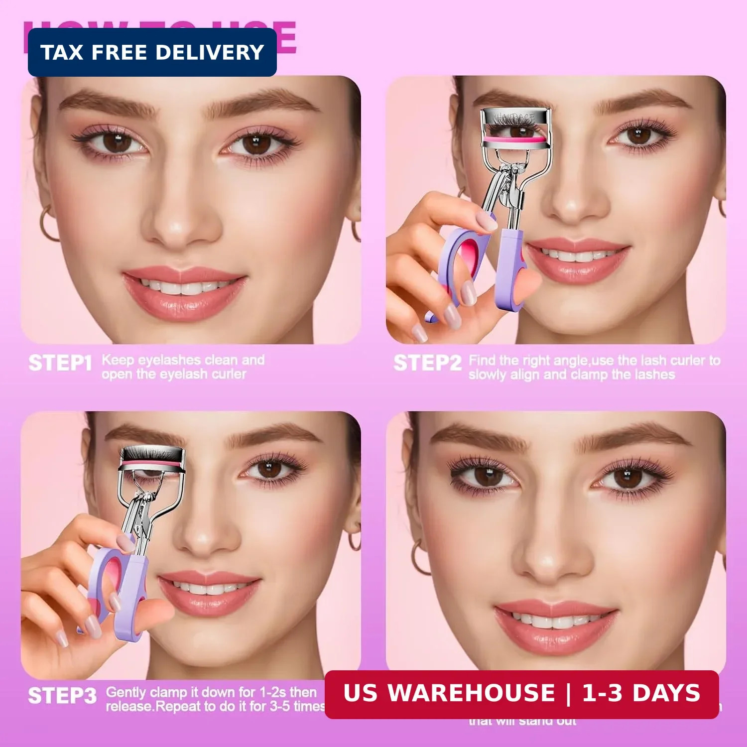Eye Lash Curler with 6PCS Extra Replacement Pads, Superior Curling Effect Eyelas
