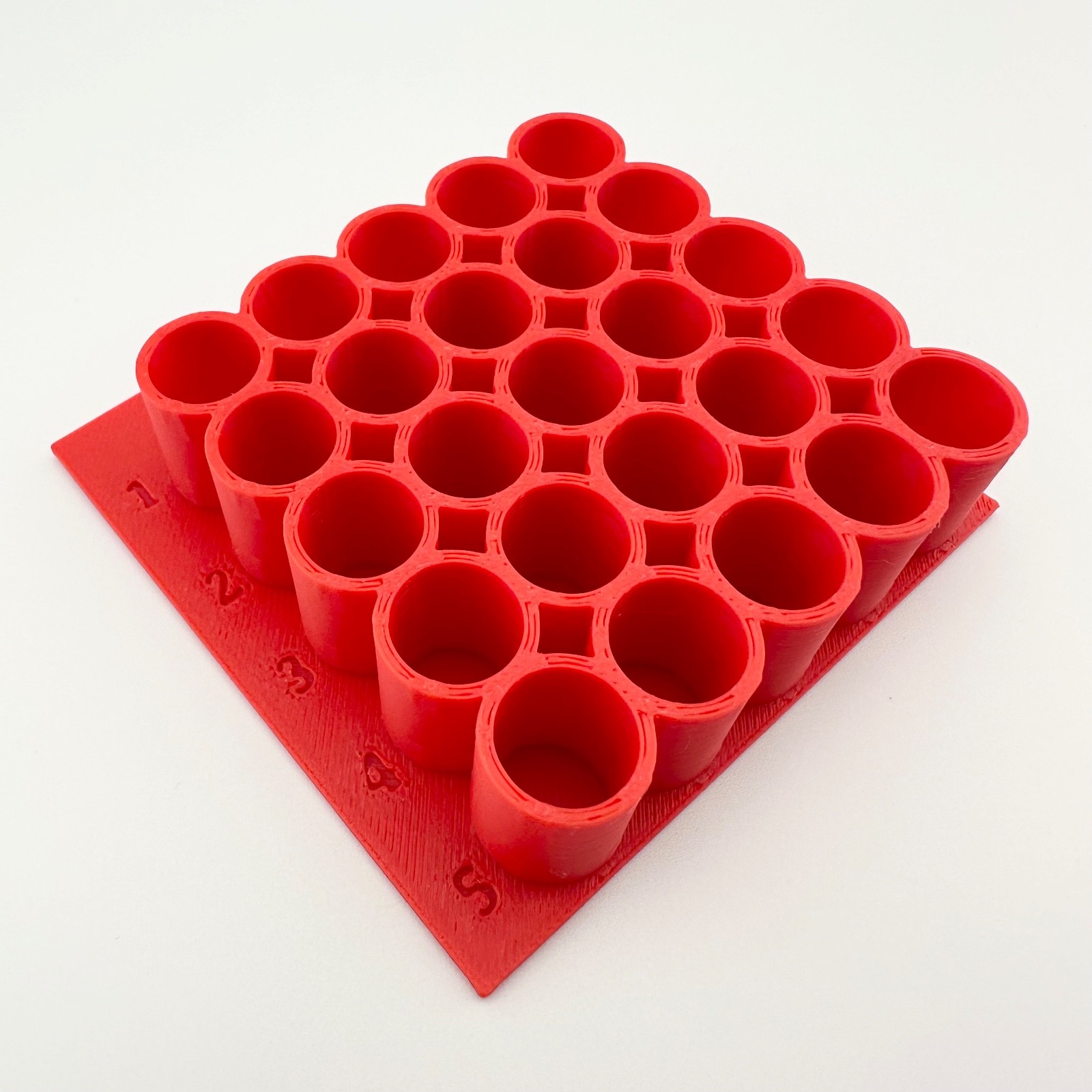 Grid Vial Rack 25-Hole Organizer A–E/1–5 Lab Sample Tube Holder – Made in USA