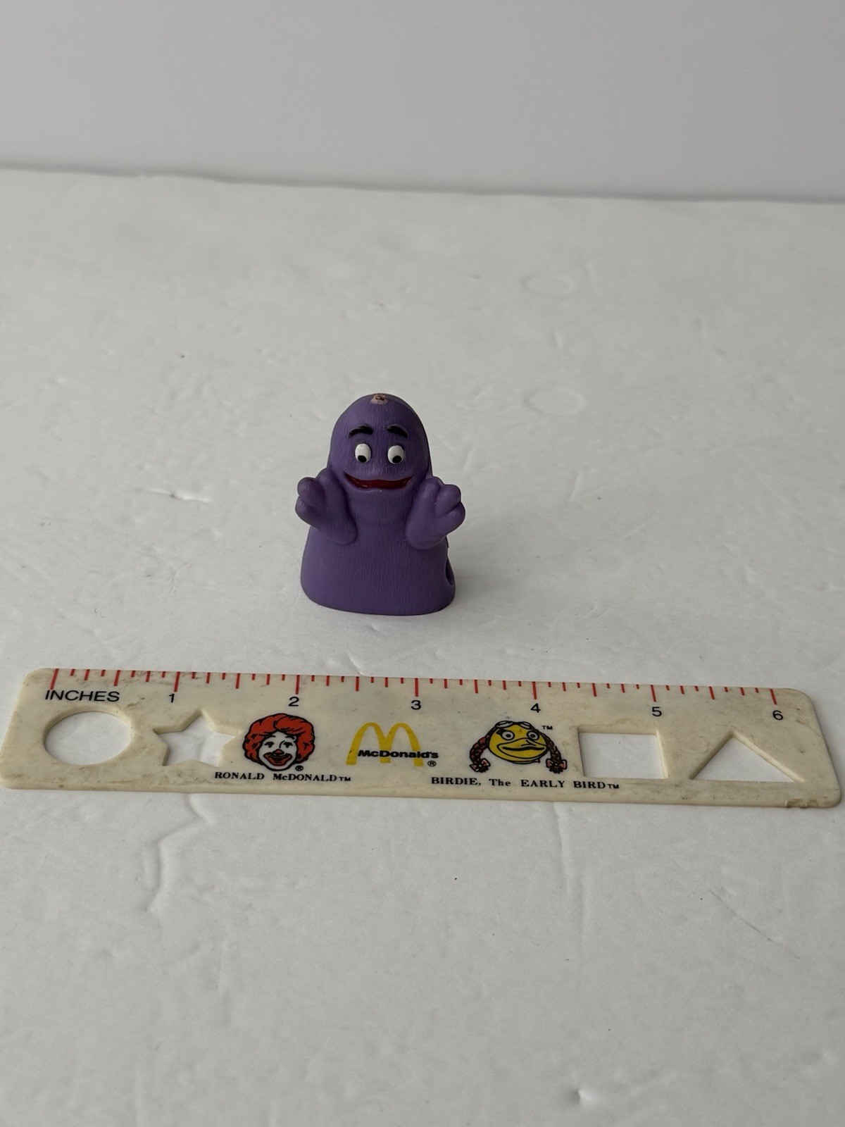 Vintage 1984 McDonald's GRIMACE Plastic Pencil Sharpener And Ruler