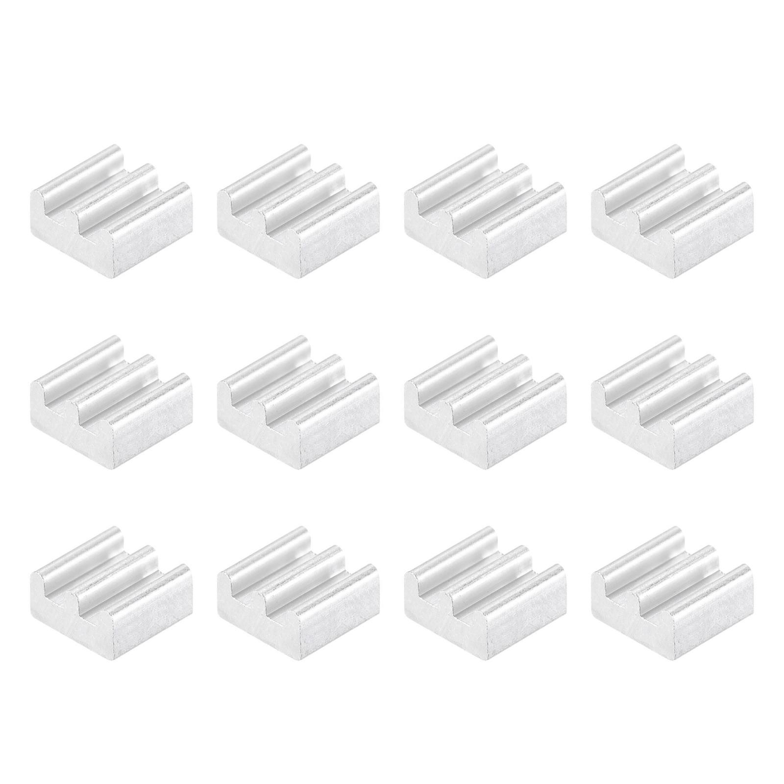 7x7x3.5mm Aluminum Heatsink Electronics Cooler for MOS IC Chip Silver 12 Pcs