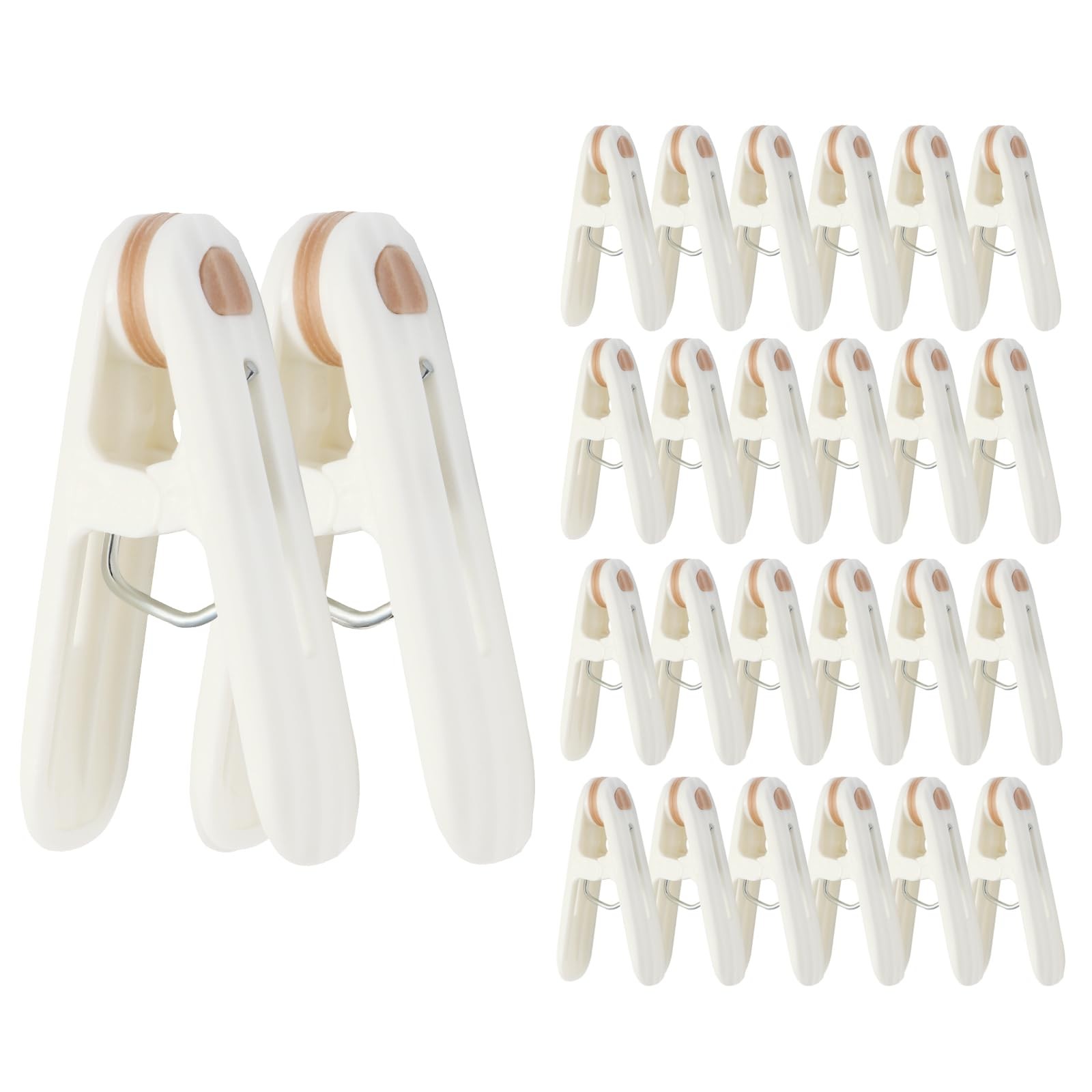 24 Pack Plastic Clothes Pins Heavy Duty Clothespins for Laundry, 2.36 Inch Cl...