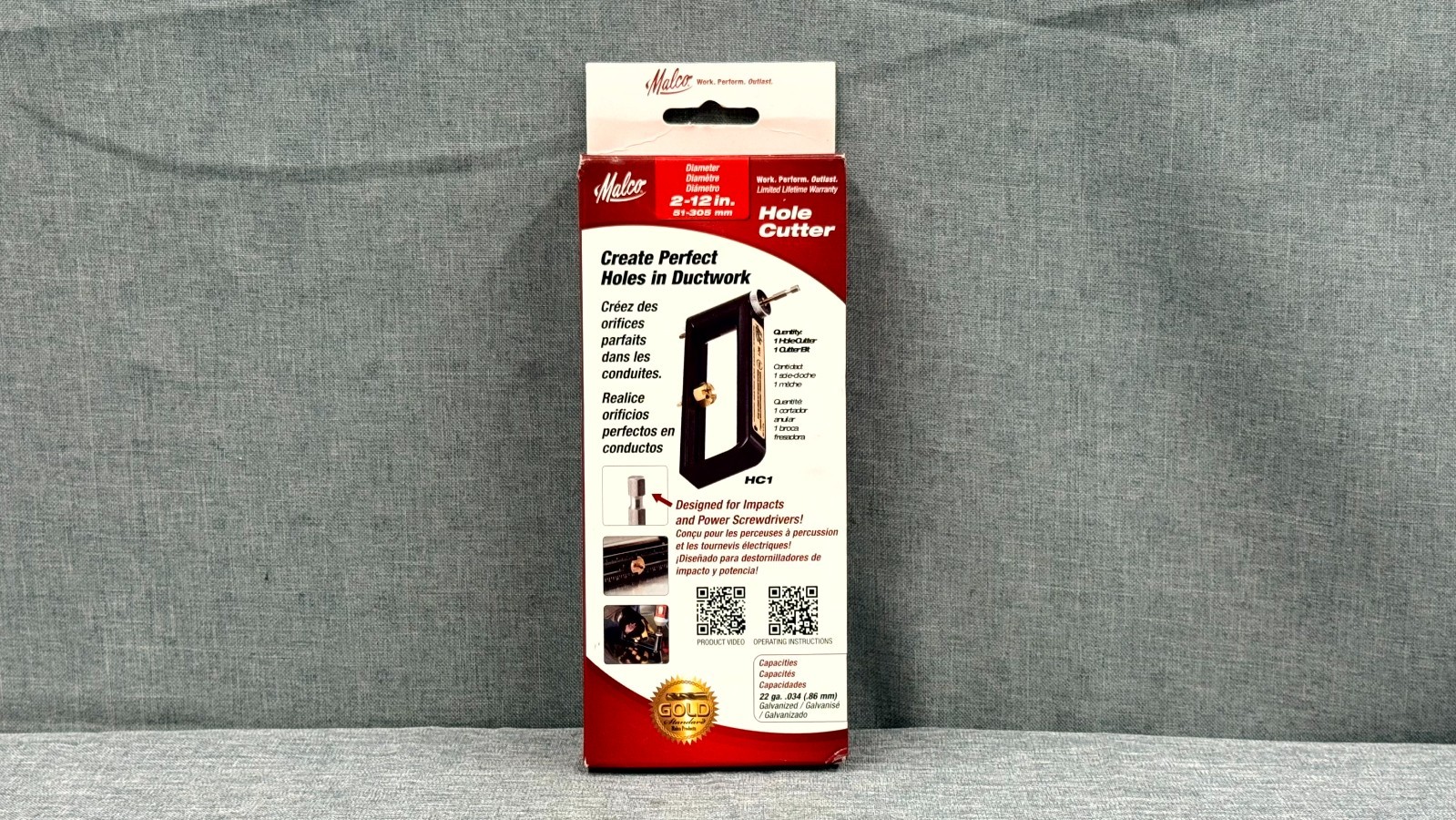 Malco 2-12in Diameter HC1 Gold Standard Create Perfect Holes in Ductwork  #2200