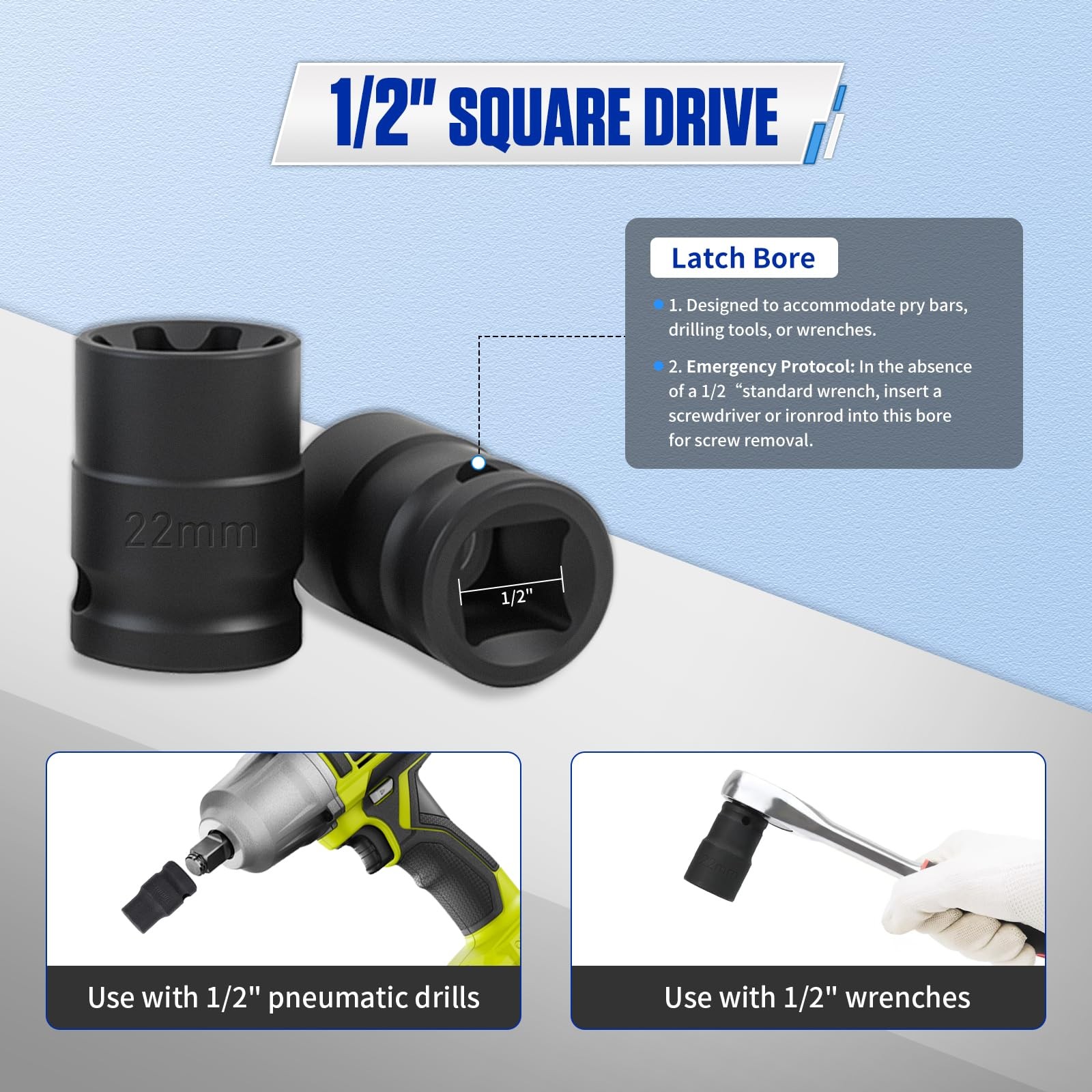 Brake Caliper Socket Set Compatible with VW VAG, 5PCS Tool 1/2" 5PC