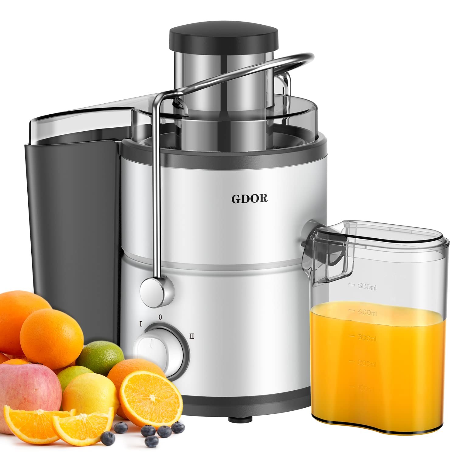 800W Juicer Machine, 3” Wide Feed Chute, Dual-Speed Centrifugal Juicer for Fr...
