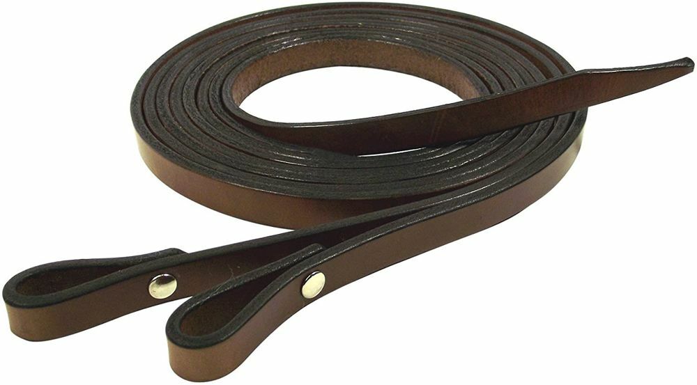 Hamilton Premium Leather 5/8" x 7 Foot Split Reins w Chicago Screw Ends BROWN