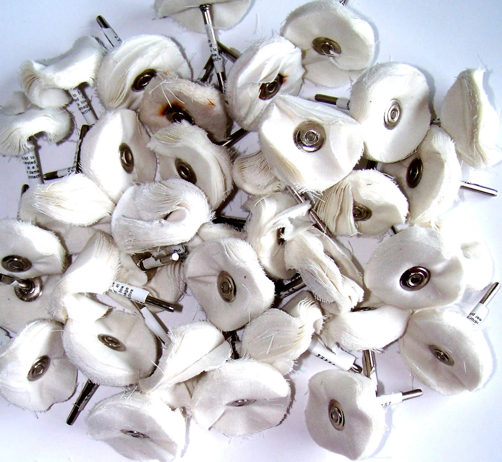 36pc 1-1/2" White Muslin Cloth Wheel 1/8" Shank for Rotary Tool ~ MC105