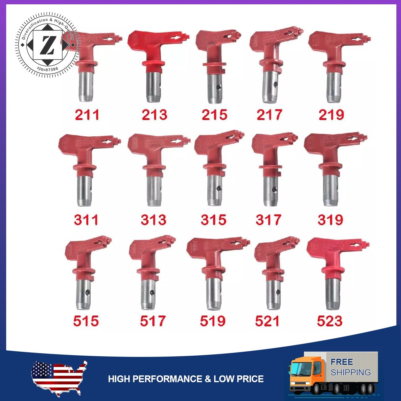 Red Airless Spray Gun Tips Fit Titan Wagner Paint Sprayer Nozzle 211-629