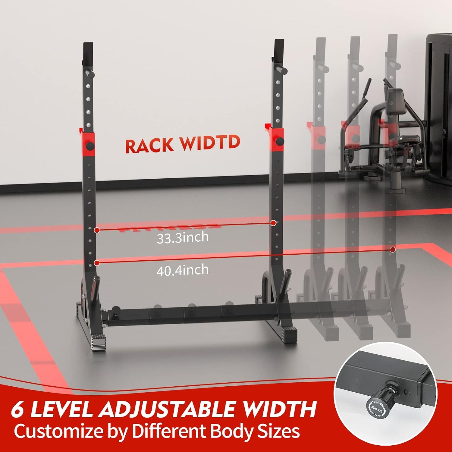Adjustable Squat Rack Barbell Rack Bench Press 550 LBS Max Load Multi-Function