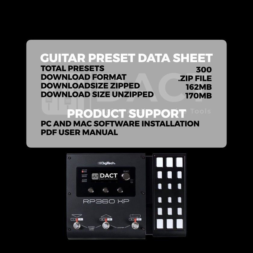 Digitech RP360XP Amplifier Modeling & FX Presets Library