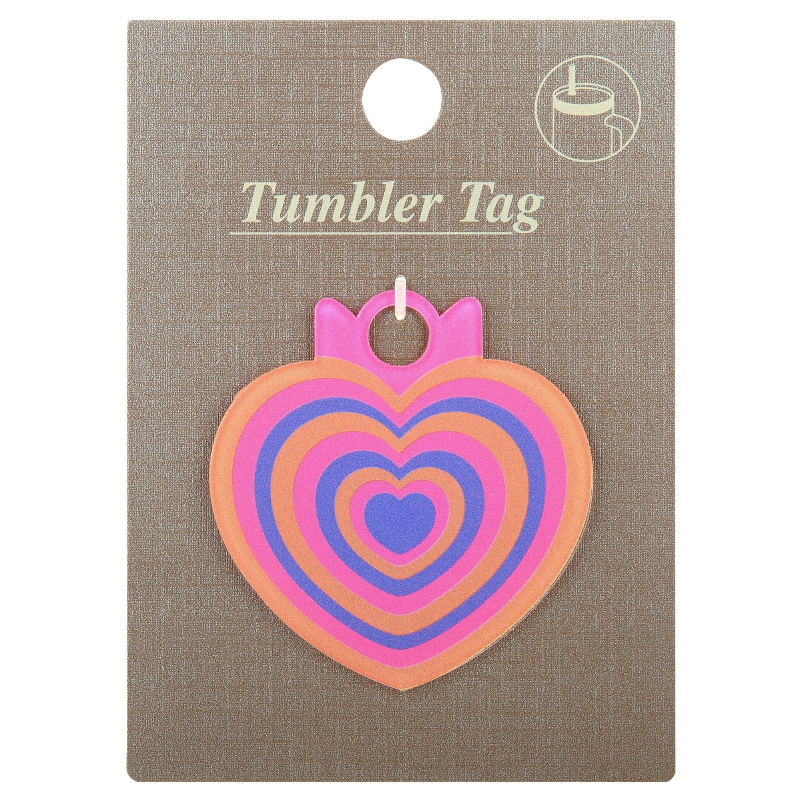 Solution Essentials Multicolored Heart Tumbler Topper Tag, Fits Most 30-40oz