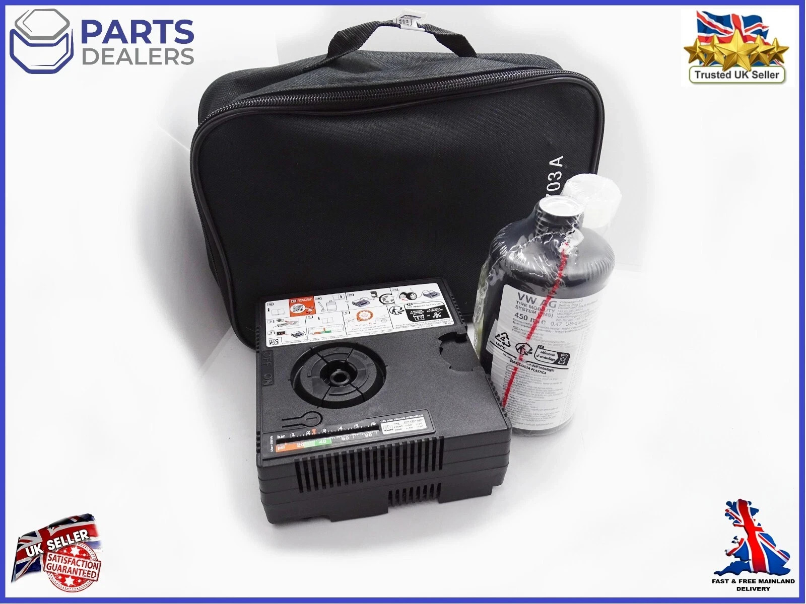 GENUINE VW GOLF POLO TIGUAN MOBILITY KIT TYRE PUNCTURE SEALANT PUMP SET 06.2028
