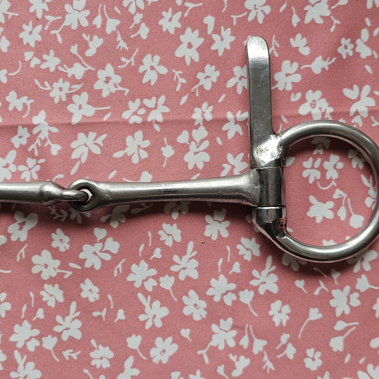Half Cheek Smooth Snaffle Driving Bit 4 7/8" Single Jointed Used