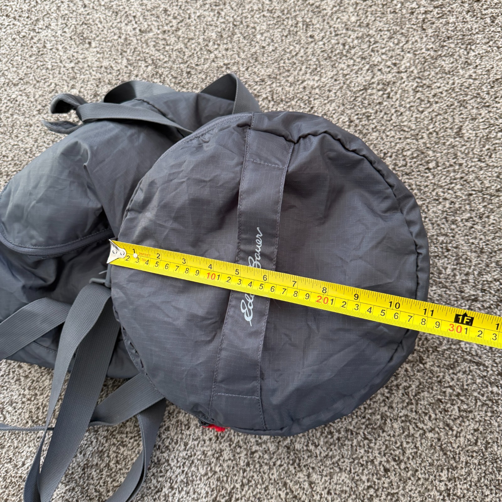 Eddie Bauer Stowaway Packable 45L Duffel Bag Ripstop 45L Gray EUC