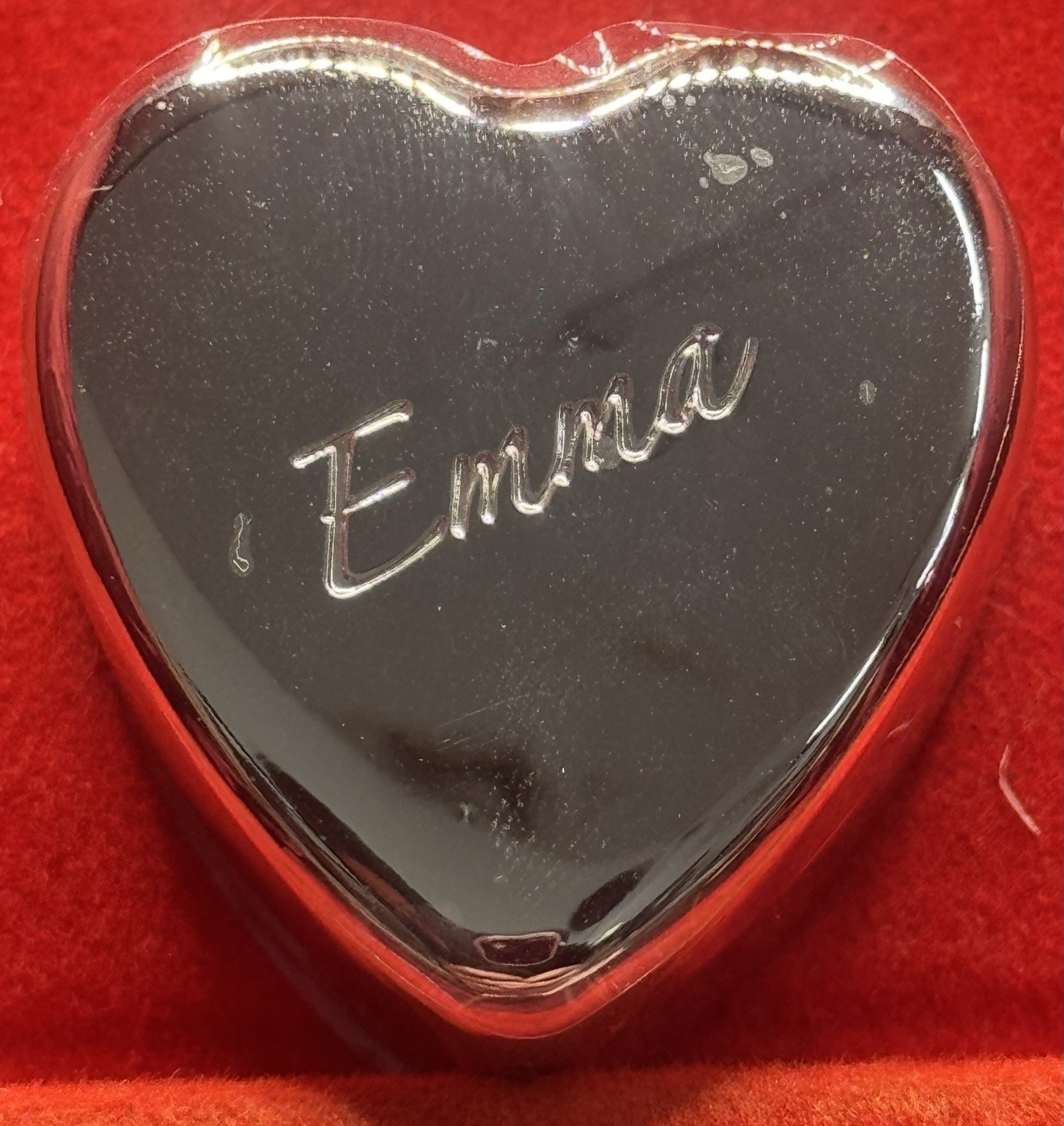 Emma Ganz Heart Trinket Box Velvet Lined 1.5” NIB Early 2000’s