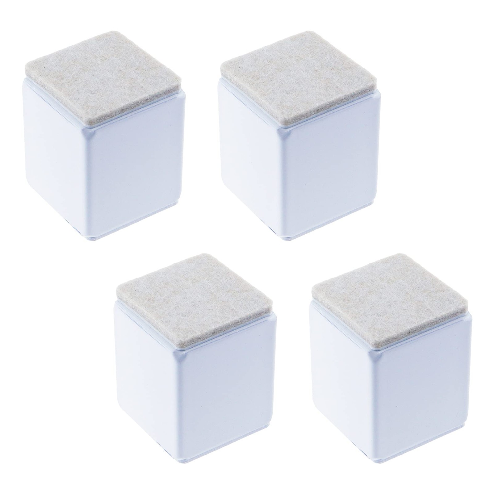 2 Inch Self Adhesive Bed Furniture Risers Steel Square White Fits 40x52mm
