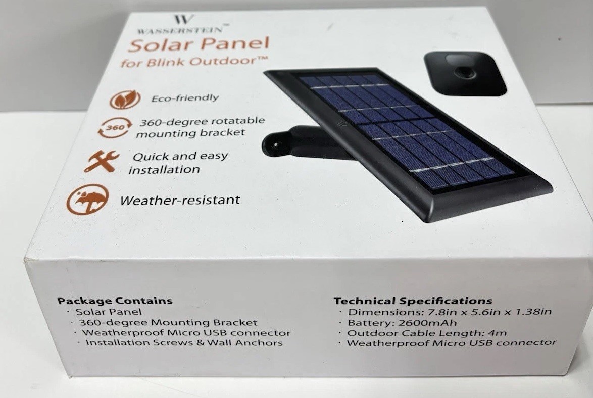 Blink Outdoor Solar Panel Battery for Blink Outdoor XT2 XT Weatherproof Mount