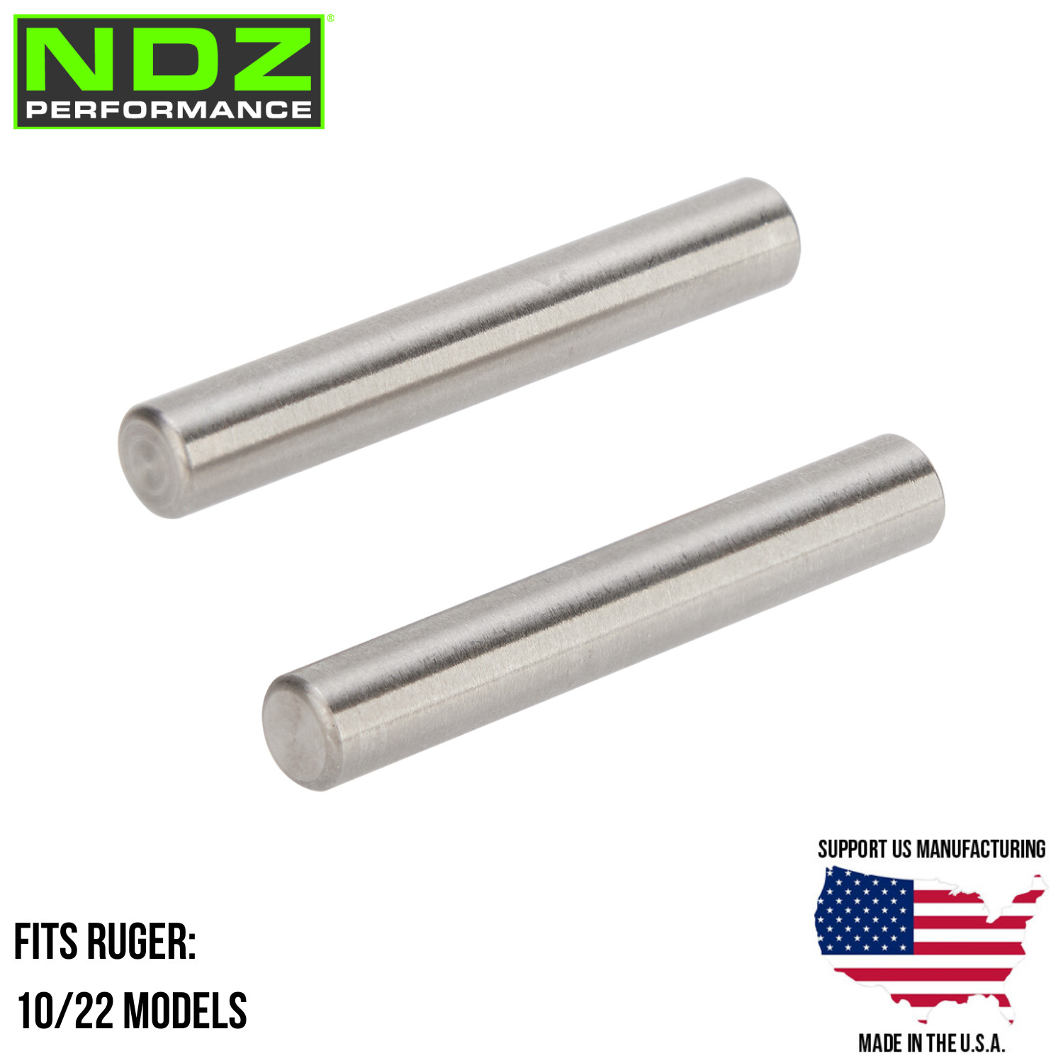NDZ Ruger 10/22 Receiver Cross Pin Set Stainless Steel Oversized 2 Pack