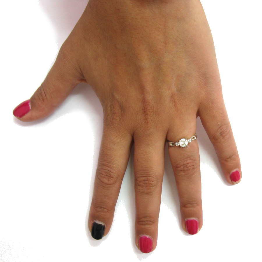 Sterling Silver Ring Solid 925 With Cubic Zirconia Perfect Quality Empress