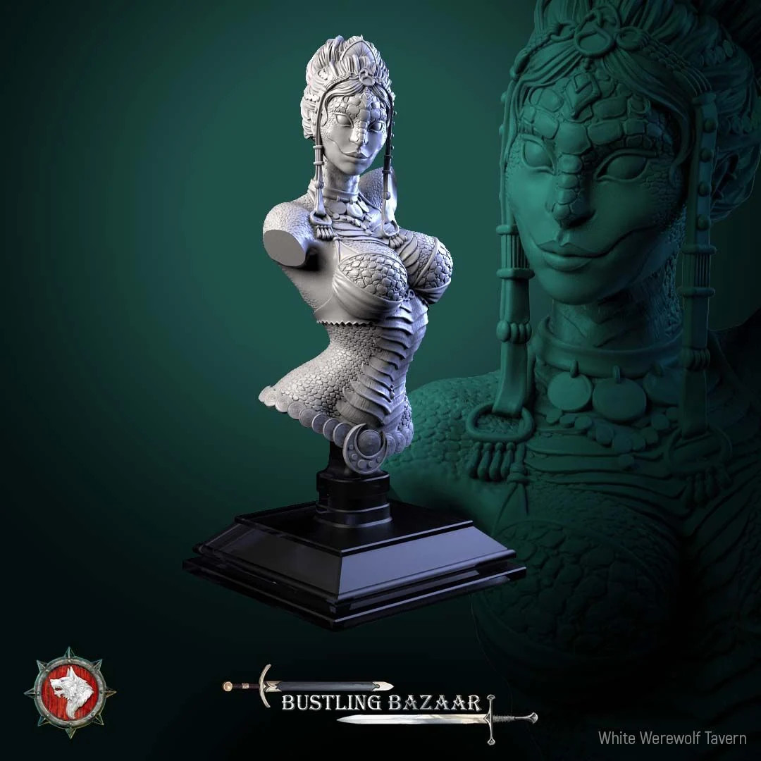 Scaled Dancer Bust - Resin Display Bust