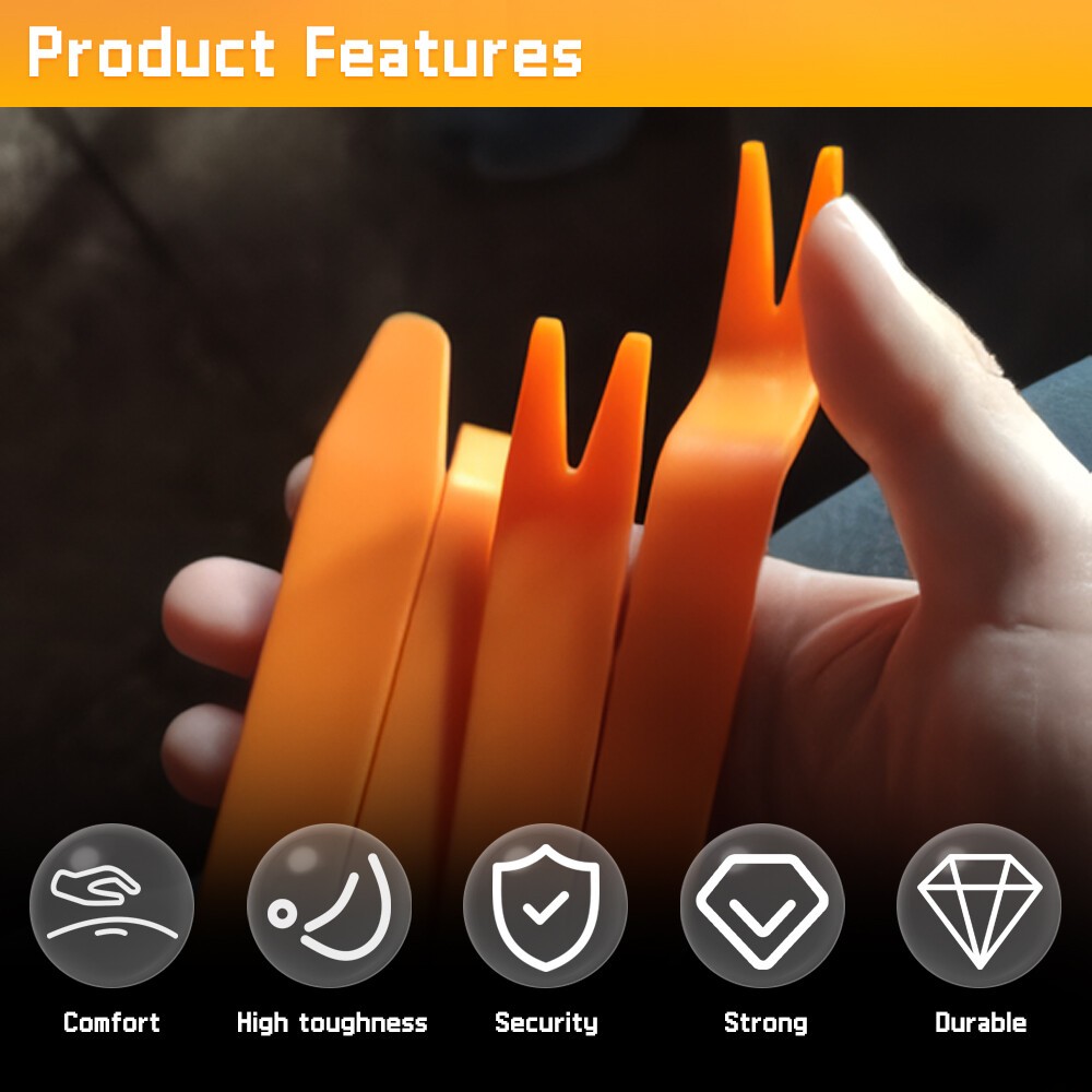 4PCS Plastic Auto Trim Removal Tools Panel Door Dashboard Fastener Clips Audio