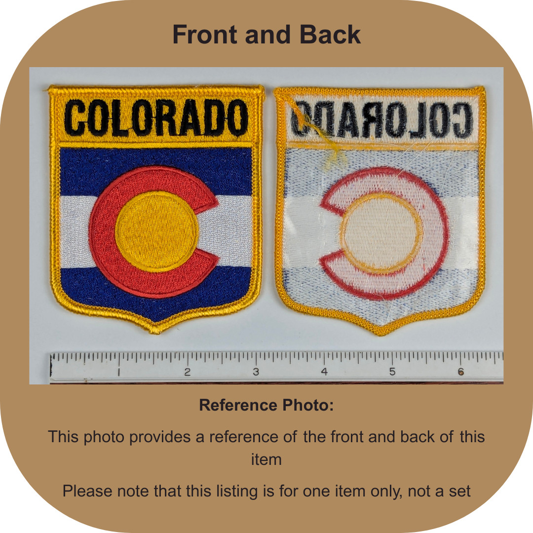 Colorado State Flag Shield Patch - Sew-On - Gold Border