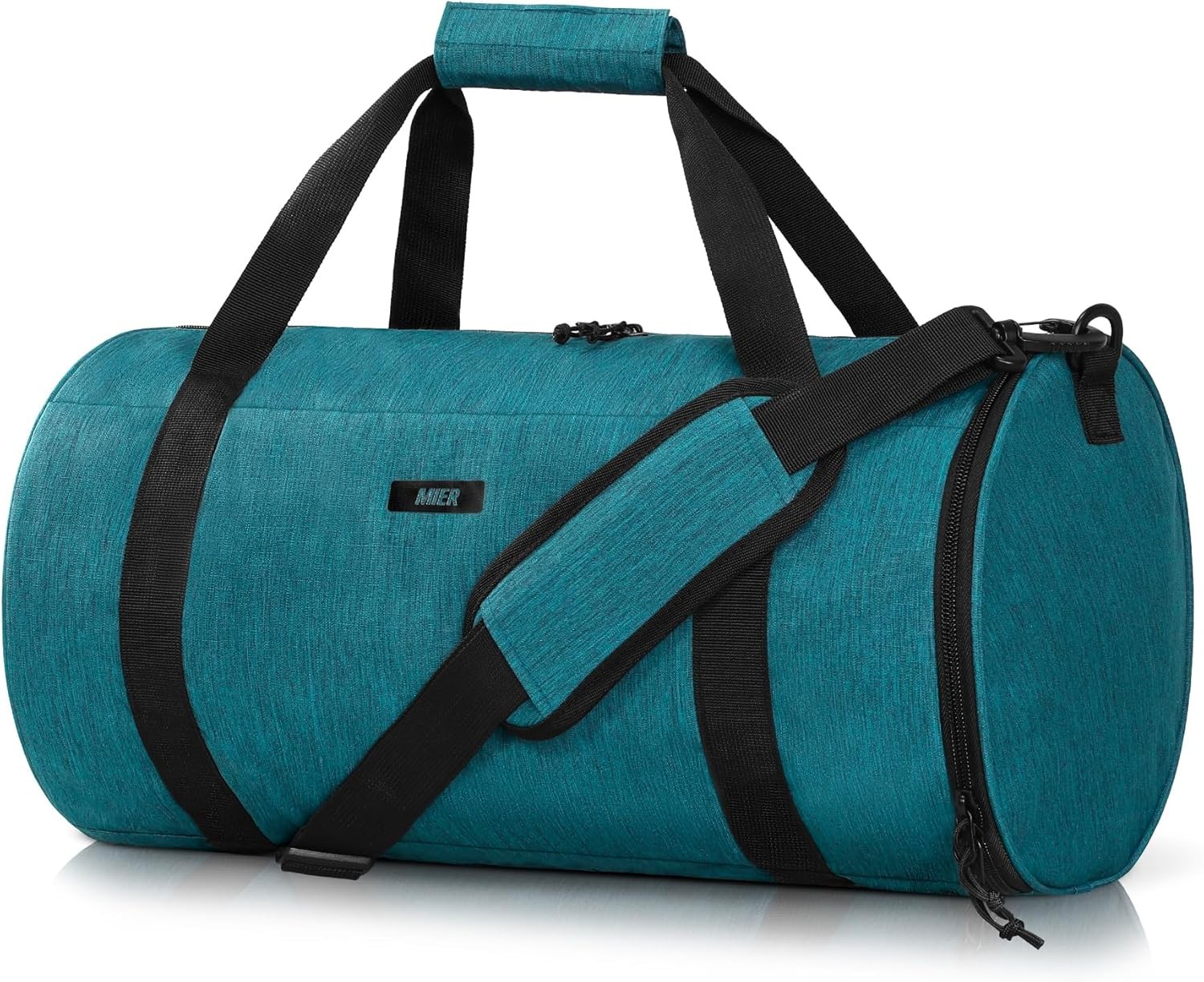 MIER Gym Bag Round Duffle Bag with Shoe Compartment & Wet Pocket, Lightweight Ca