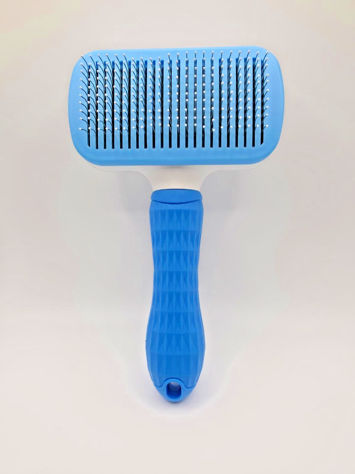Self-Cleaning Dog & Cat Slicker Brush | Easy Hair Removal | Blue