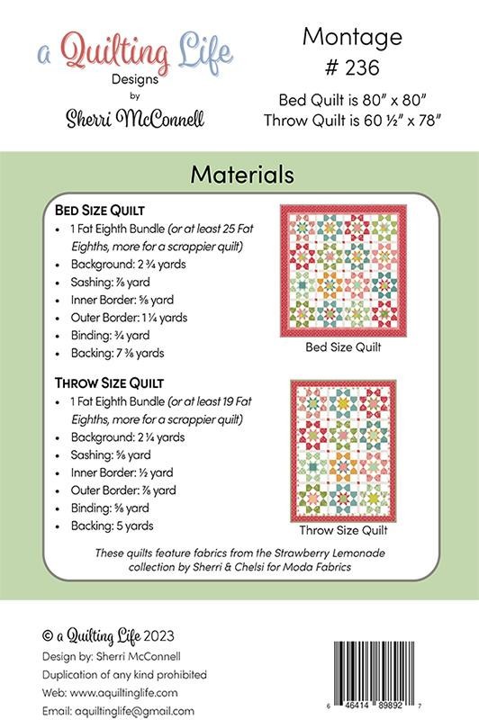 A Quilting Life MONTAGE Fat Eighth Pattern