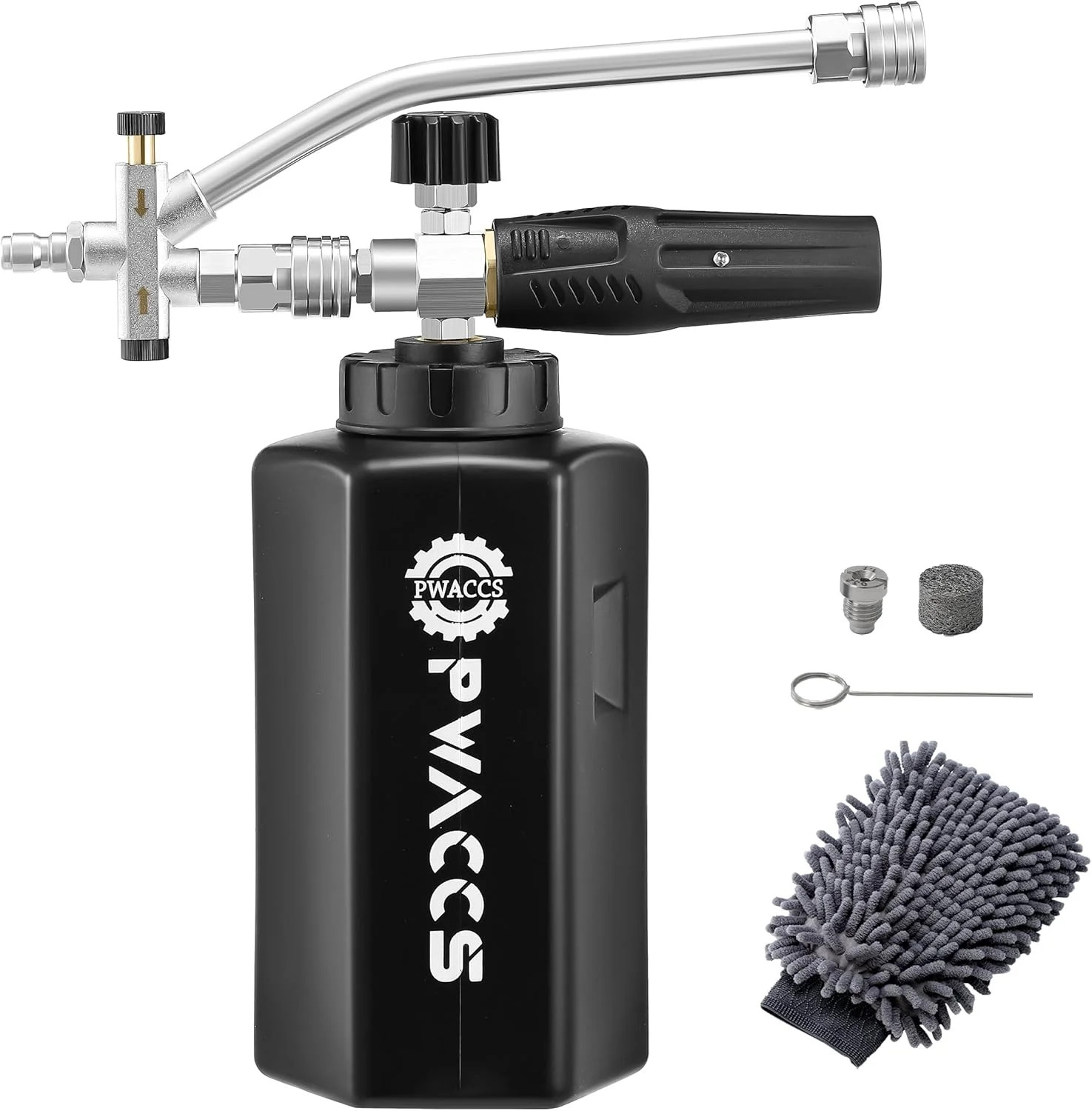 PWACCS Pressure Washer Foam Cannon Dual Connector, Adjustable Foam Blaster | 1/4