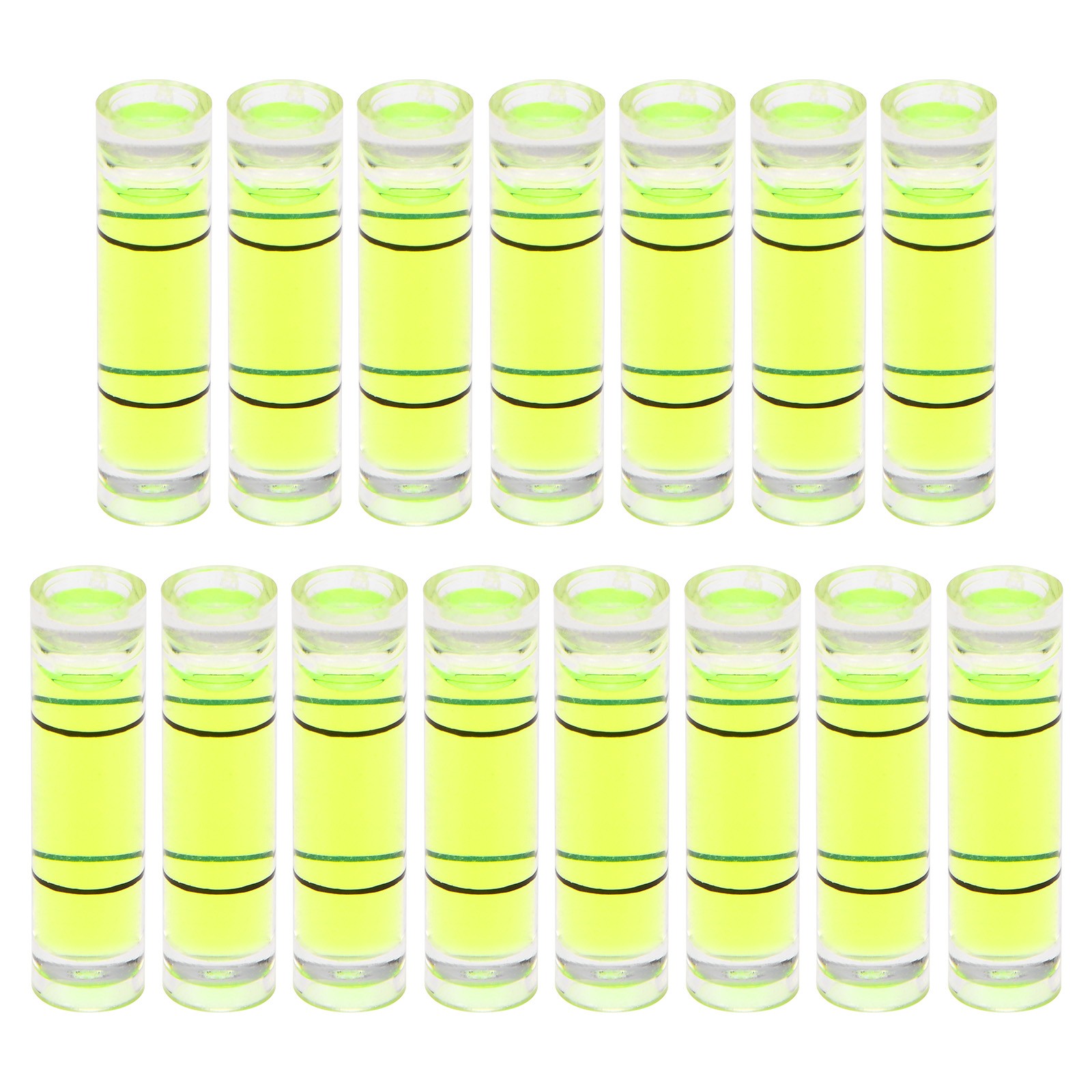 15pcs Small Cylindrical Bubble Level Vials 6.5x25.5mm Levels Measuring Tools