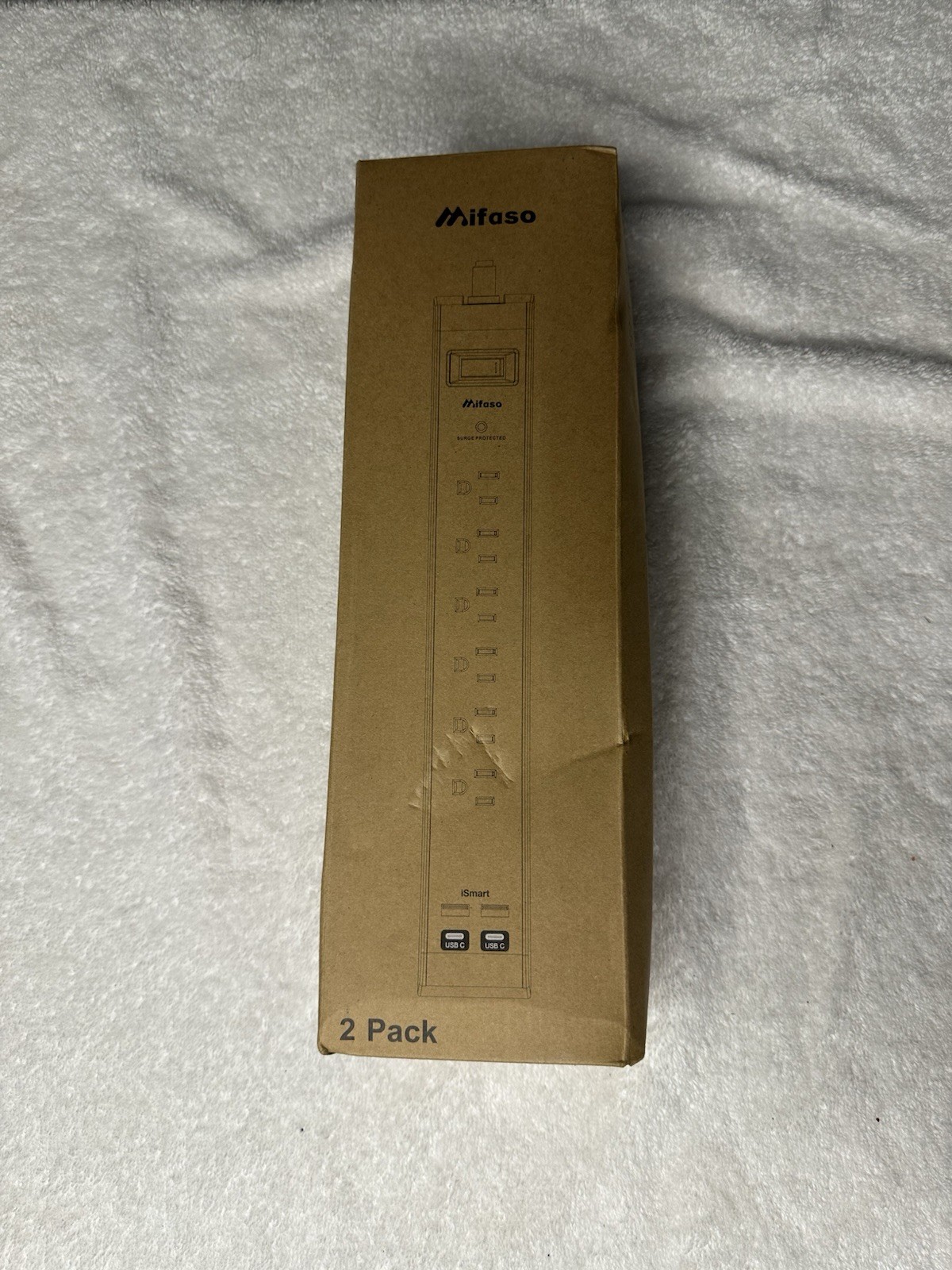 Mifaso 12Ft Power Surge Protector 2 Pack NEW open box