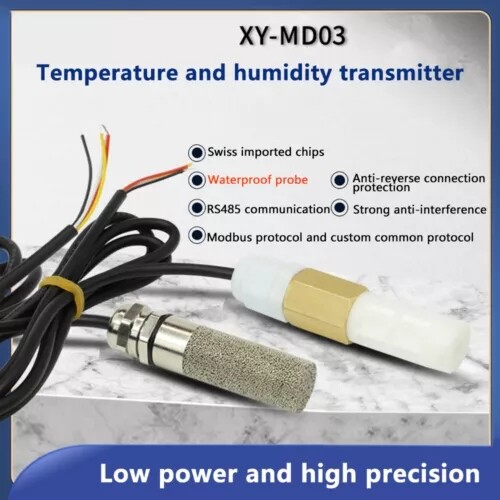 DC5-28V Temperature & Humidity Sensor Waterproof Probe RS485 For MODBUS RTU
