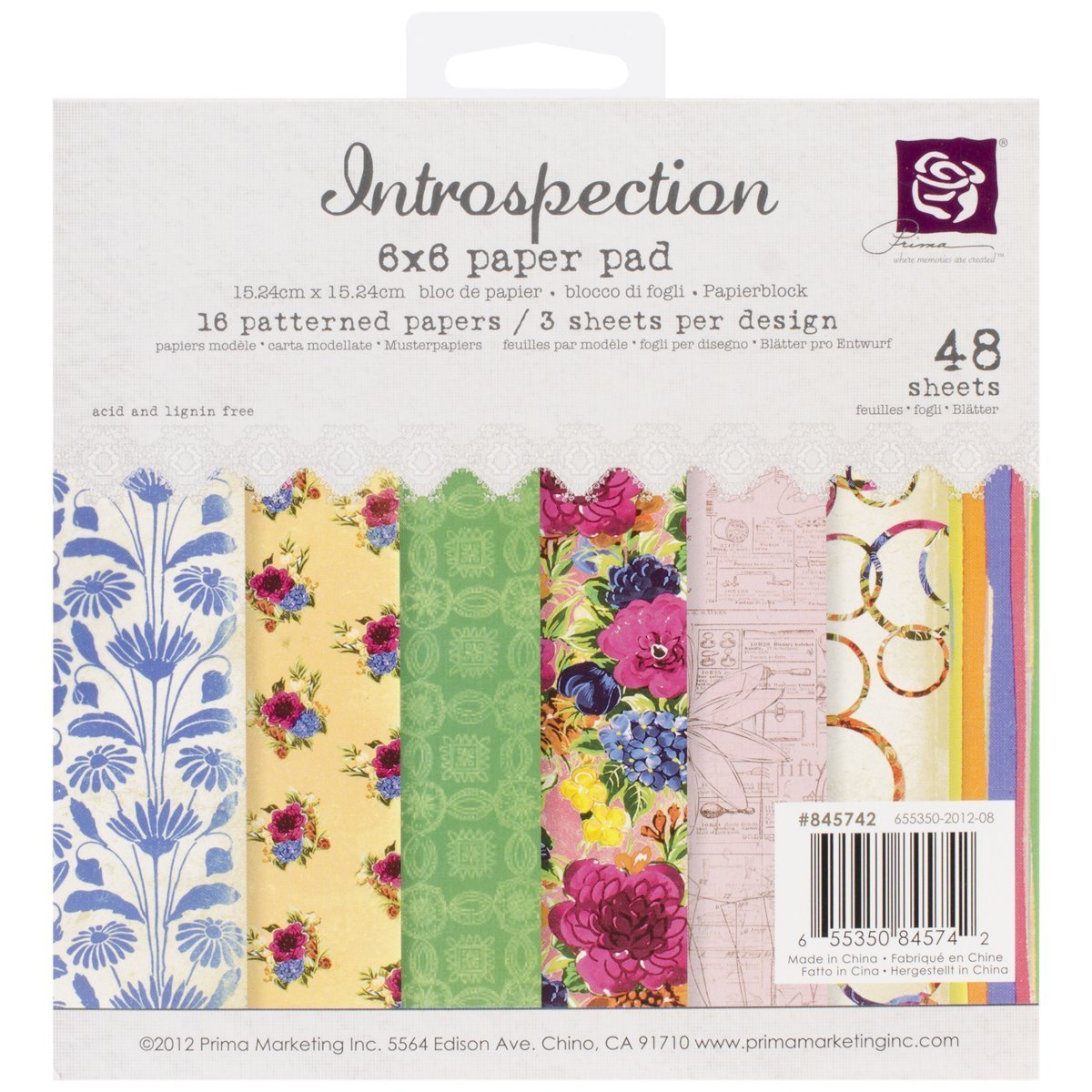 Prima Marketing Single-Sided Paper Pad 6"X6" 48/Pkg Introspection - NEW