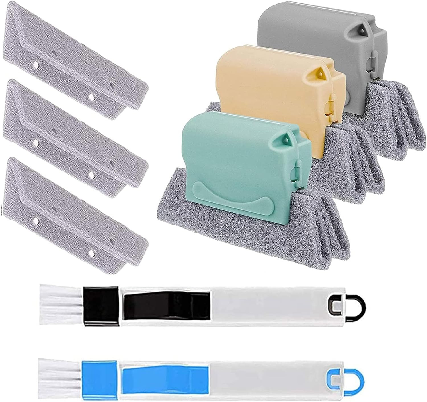 Window Groove Cleaning Brush, Magic Window Track Cleaner Tool Set, 3 Groove Gap