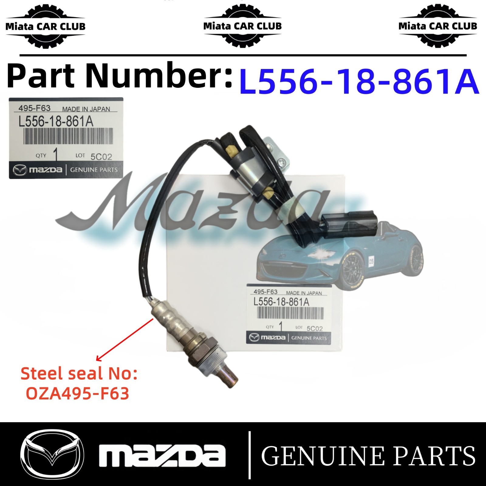 OEM 2010-2012 Genuine Mazda CX-7 2.5L Oxygen Sensor Rear L556-18-861A