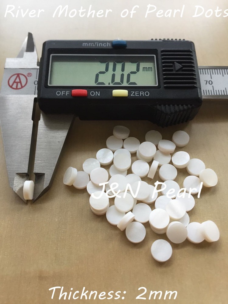 JNNPEARL 2mm Thick 50pcs 3mm River Mother of Pearl Inlay Dots for Guitars Banjos