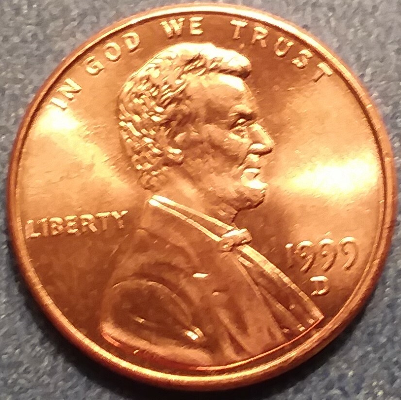 1999-D Brilliant Uncirculated Lincoln Cent.  Ships Free.  BU condition.