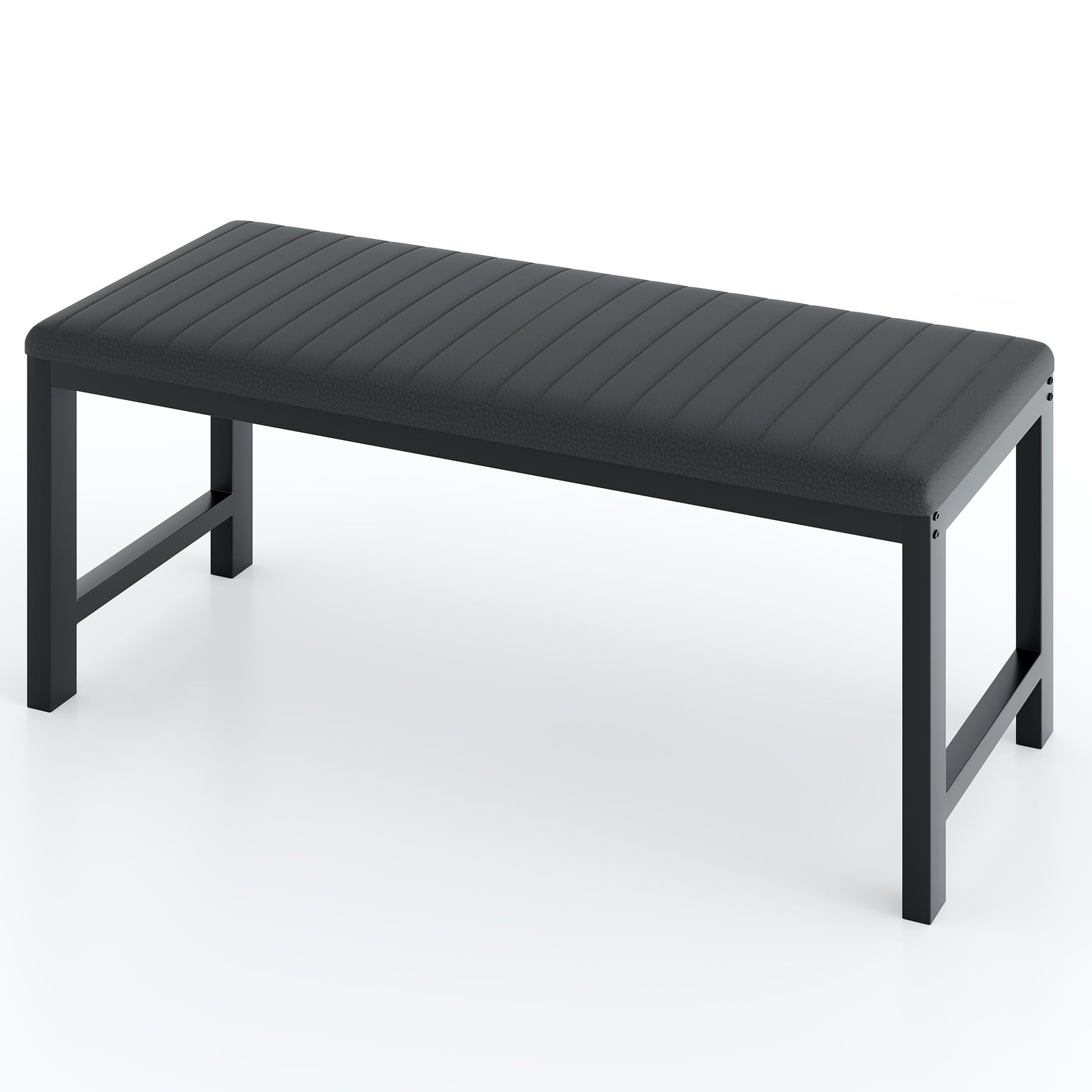 Modern 3-Piece Rectangular Dining Table 2 Upholstered Padded Dining Benches