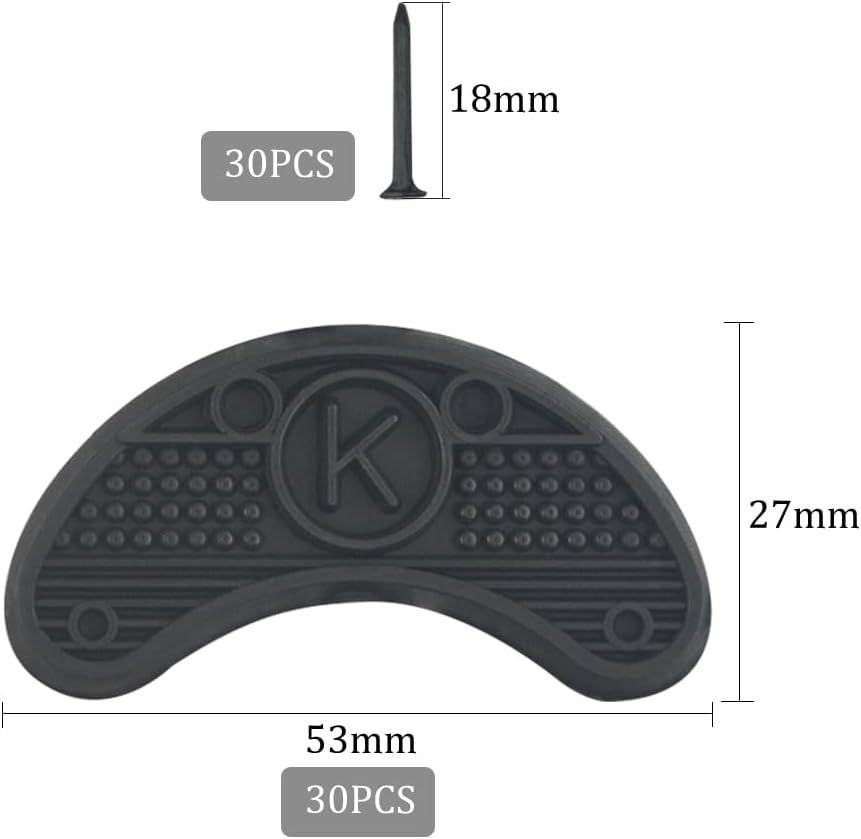 30 Pcs Heel Plates Rubber Tips Sole Heel Taps Repair Pad Replacement