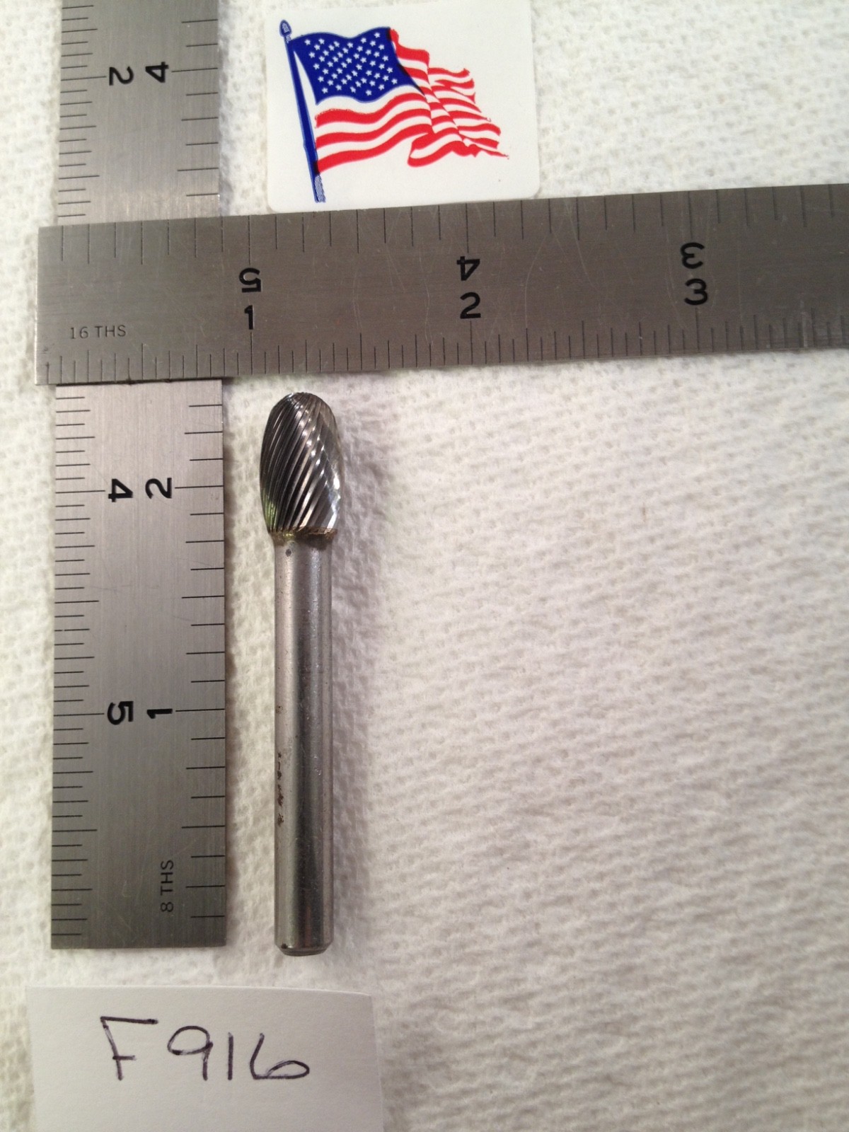 1 NEW FALCON / SGS 1/4" SHANK CARBIDE BURR SE-3 SINGLE CUT. FINE CUT OVAL (F916)