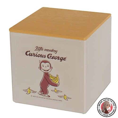 NEW Nishiki Kasei Curious George Tissue Box with Lid BE×L-bnn 12cm Wide x 12.2cm