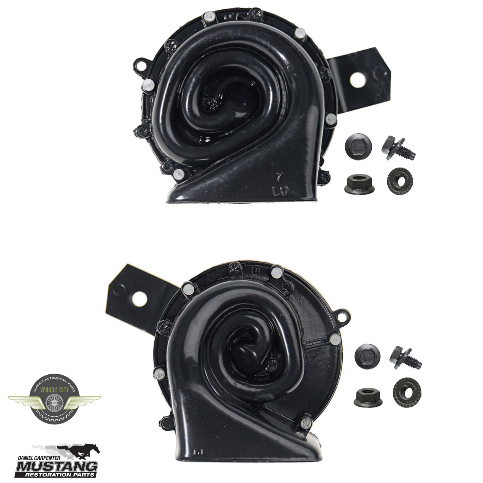 1965-1966 Ford Mustang Horn Kit High & Low Pair With Correct Hardware