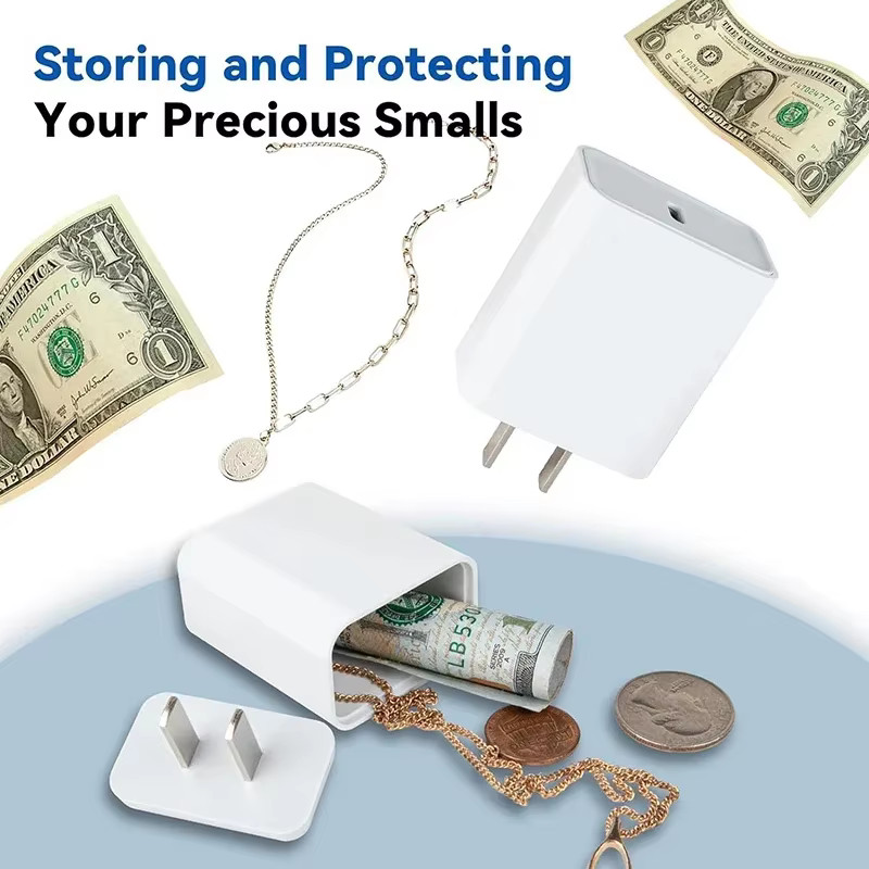 Hidden Compartment USB Charger Plug Secret Dummy Diversion Safe D1