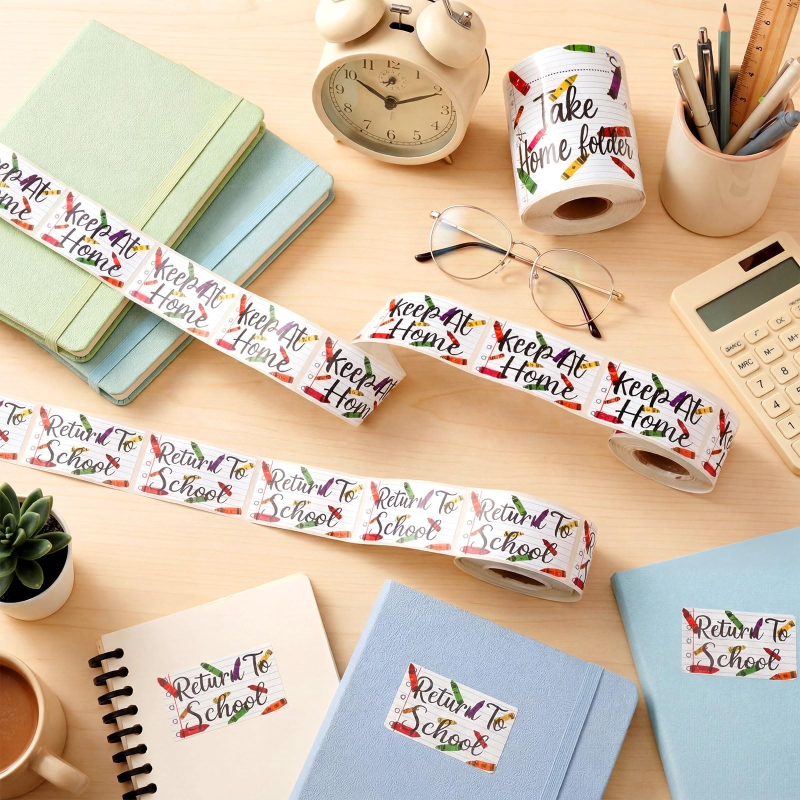 600 Pcs 3 Rolls Student Homework Folder Labels Take Home Folder Return to Sch...