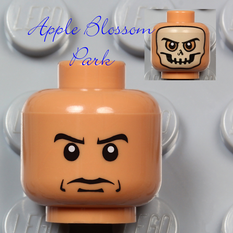 LEGO Indiana Jones Medium FLESH MINIFIG HEAD w/Painted Skeleton Skull Mask 7196