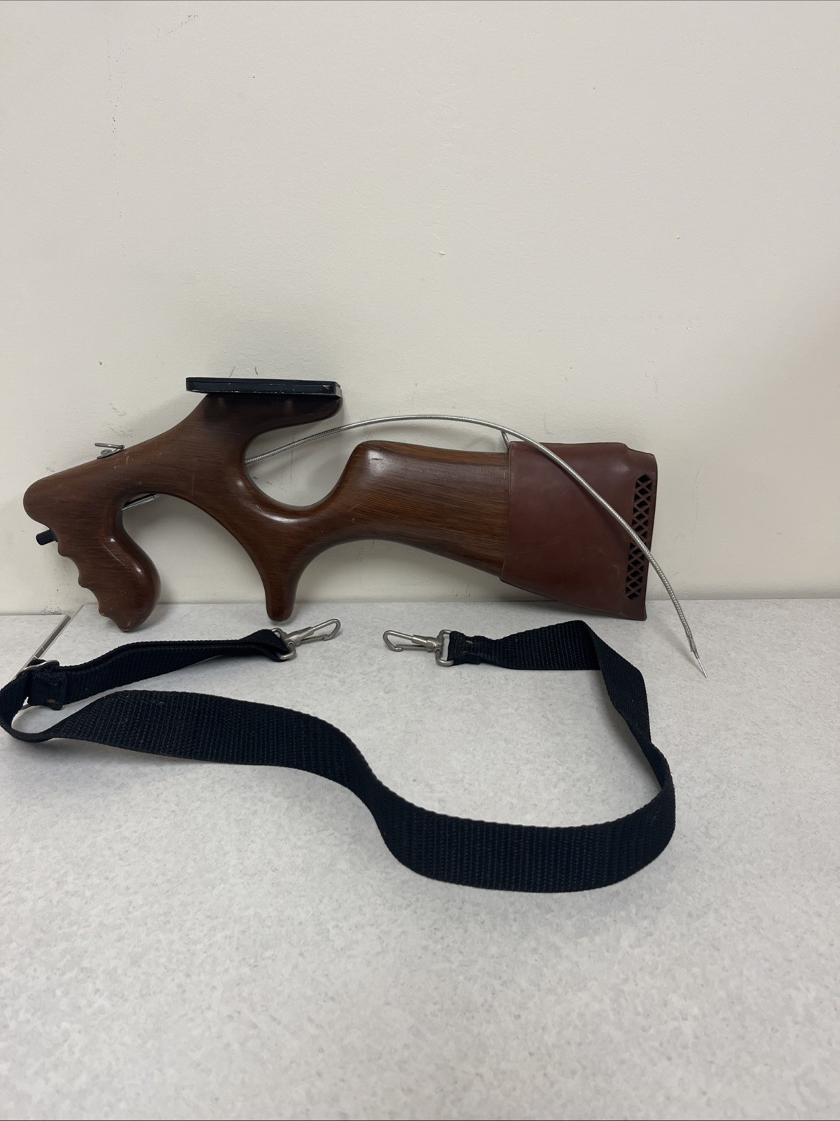 Vintage Dasco Camera Mount Wood Gun Rifle Stock w/ Strap & Cable Trigger Shutter